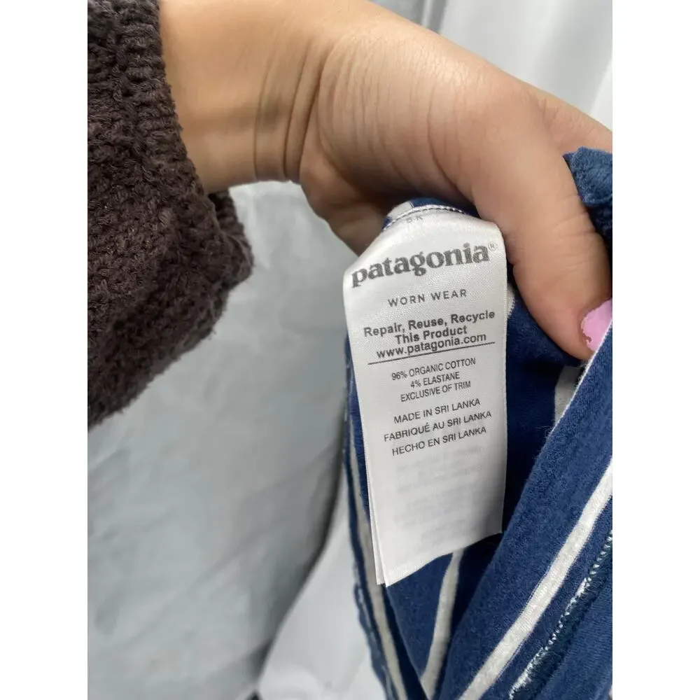 patagonia navy striped long sleeve tee dress